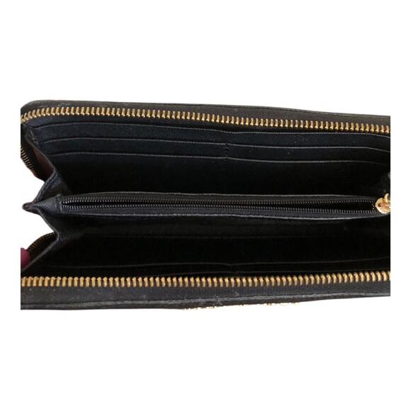 Michael Kors Classic Chic Black Saffiano Leather Zip Wallet Gold Hardware - Picture 7 of 15